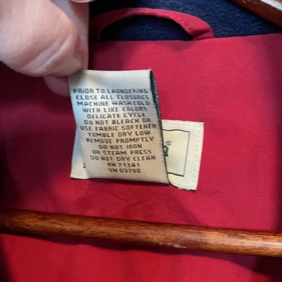 L.L. BEAN Red Warm Up Bomber Jacket Nylon Fleece Lined Preppy Granola Size S - Picture 14 of 15